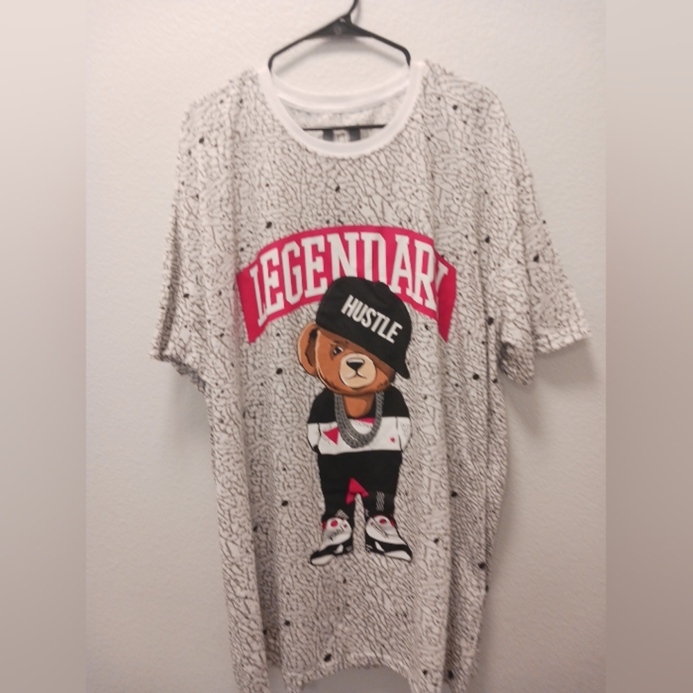 Men's Hustle Tee Shirt Legendary Hustle Bear Size 5XL
